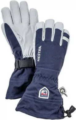Hestra Army Leather Heli Ski 5F Handschoen Lichtbruin/Blauw -Ski Broek Winkel hestra army leather heli ski 5f handschoen bruin 1025279