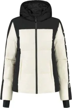 Nikkie Logo SKI Jacket N 4 320 2205 Cream , Wit, Dames -Ski Broek Winkel nikkie logo ski jacket n 4 320 2205 cream wit dames 5239567