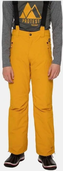 Protest Spiket Junior Skibroek Donkergeel/Zwart -Ski Broek Winkel protest spiket skibroek junior geel 1335232